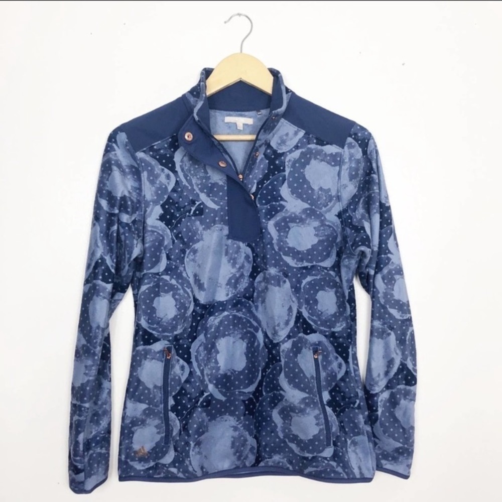 adidas Blue Print Soft Fleece Zip Sweatshirt